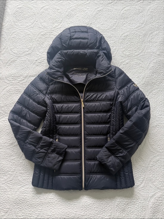 Michael Kors Jackets & Blazers - Michael Kors Quilted Packable Navy Hooded Puffer Coat